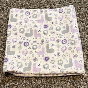 Llama and Sheep Patterned Swaddle Blanket
